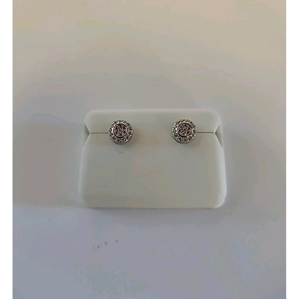 925 Sterling Silver Natural Moissanite Halo Cluster Stud Earrings Wedding Travel
